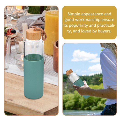 Glas Wasser Trinkflasche Mehrwegflaschen Kaffeetasse Becher mit Deckel - Bild 6 von 12