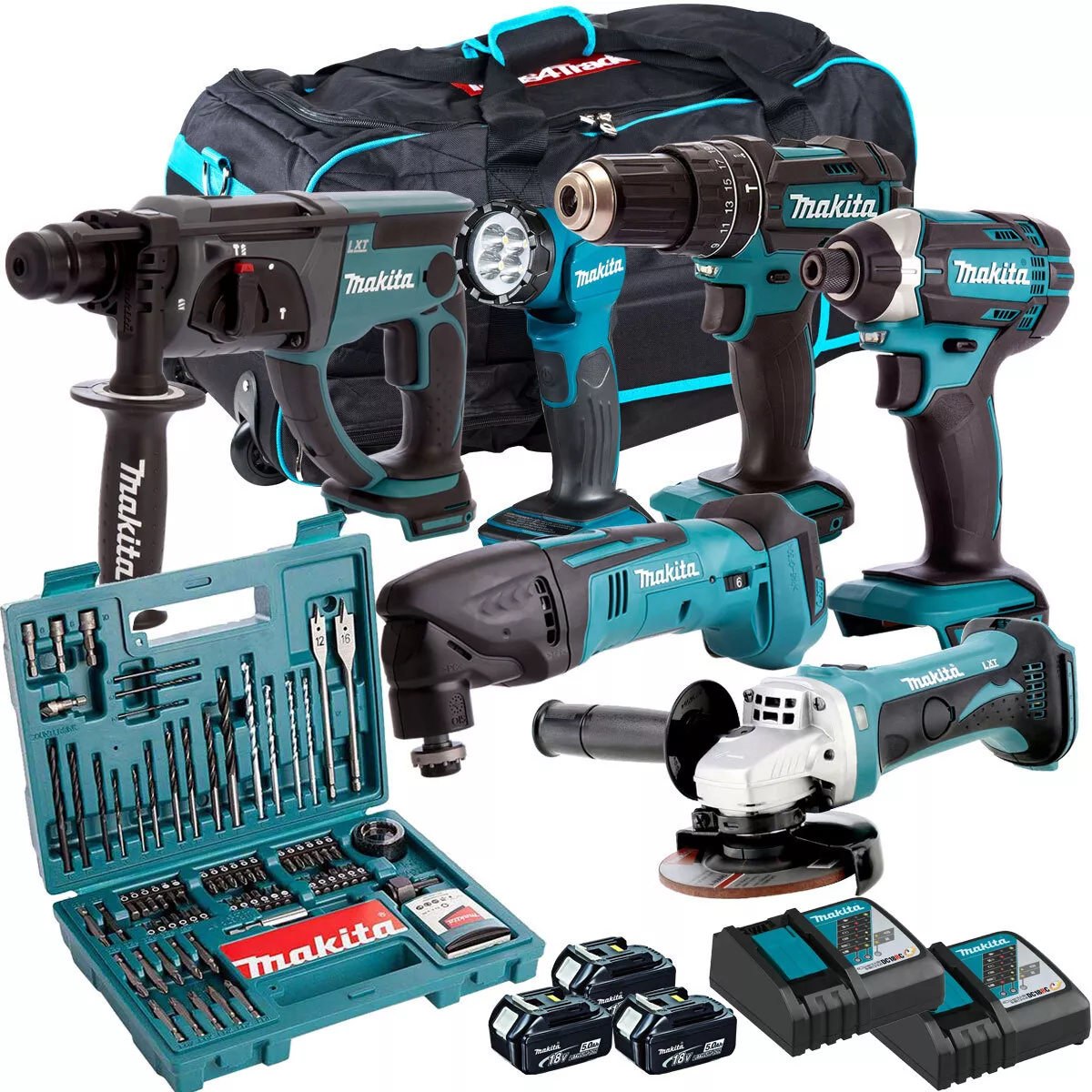 Makita Cordless Drill Impact Driver Multi Tool 3 Piece Combo Kit Battery  Charger