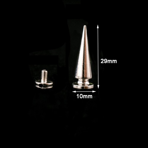 Punk Spike Cone Screw Back Rivets Studs Leather Crafts Bags Belt Biker 10x29mm - Picture 3 of 9