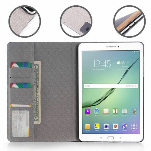 Folio Flip Stand Leather Case For Samsung Galaxy Tab E 9.6"/Tab E 8.0" Tablet - Picture 27 of 36