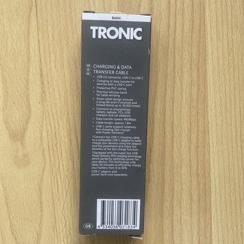 Tronic Charging & Data Transfer Cable - USB 2.0 Connector - Various Black White - Picture 15 of 24