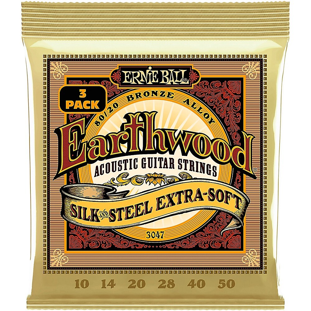 Акустические струны Ernie Ball Earthwood Silk/Steel Xtra Soft 80/20 Brnz 3 Pk 10-50