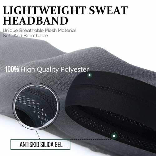 3er-Pack Herren Schweißband Stirnband Yoga Fitnessstudio Laufen Stretch Sport Kopfband - Bild 2 von 12