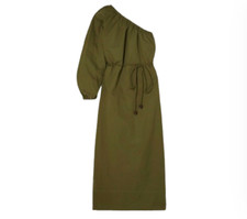 Faithful the Brand Amorosa Maxi Dress Dress Womens 12 Olive Green One Arm Belt