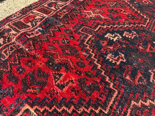 3x9 ANTIQUE RUNNER RUG HANDMADE VINTAGE oriental colorful narrow long red heriz - Picture 9 of 15