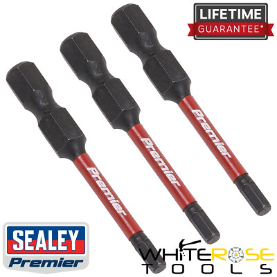 Sealey Elektrowerkzeug Bits Premier Sechskant 3 mm Schlag 50 mm 3-teilig Bohrschrauber