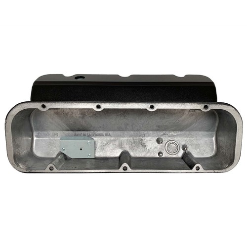 496 STROKER (ENGRAVED) Big Block Chevy Tall Valve Covers Black w/ Raised Logo - Picture 2 of 5