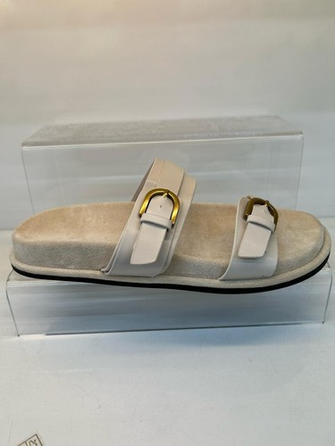 Womens Double Buckle Strap Flat Slider Ladies Casual Holiday Flip Flop Sandals - Picture 3 of 7