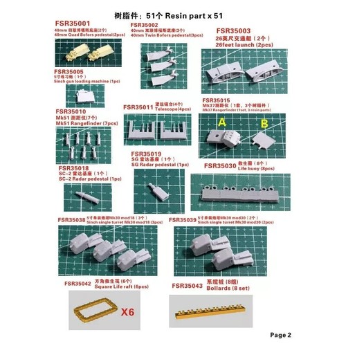 Five Star FS350080 1/350 WWII USN Fletcher Class Destroyer For Trumpeter 05304 - Picture 4 of 4