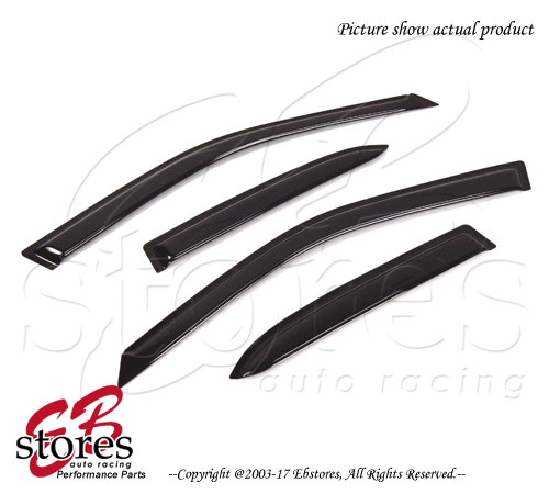 Black Tinted Out-Channel Vent Visor Deflector 4pcs For 1999-2005 Mazda Prot�g� - Bild 2 von 4