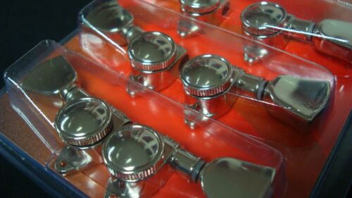 Grover 502NK Rotogrip Locking Rotomatic Tuners, Keystone Button, 3 +3 Nickel - Picture 4 of 8