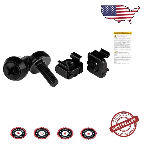 All-Black M5 Cage Nuts & Screws - 50-Pack Rack Solution for Chefs and Techies