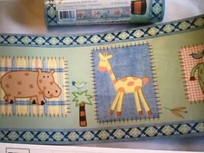 Kids Line Malawi Wallpaper Border Zebra Giraffe Elephant Hippo 1 Roll 10 yds Zoo