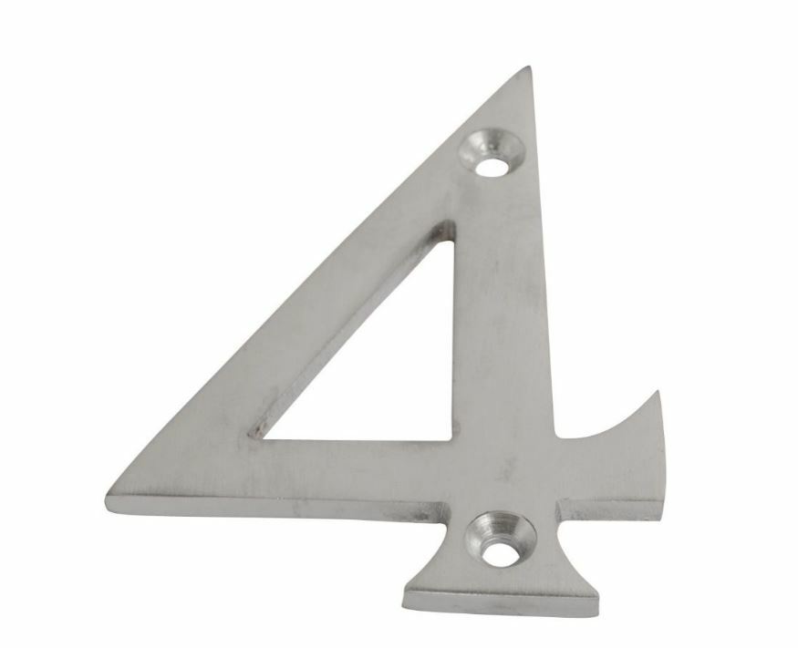 Satin Chrome Door Numbers & Letters 3" ( 75 mm ) House Flat Apartment