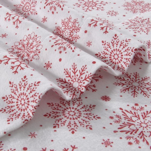 100% Cotton Flannel Sheet Set Printed Fitted, Flat, Sheets With Pillowcases - Picture 116 of 312