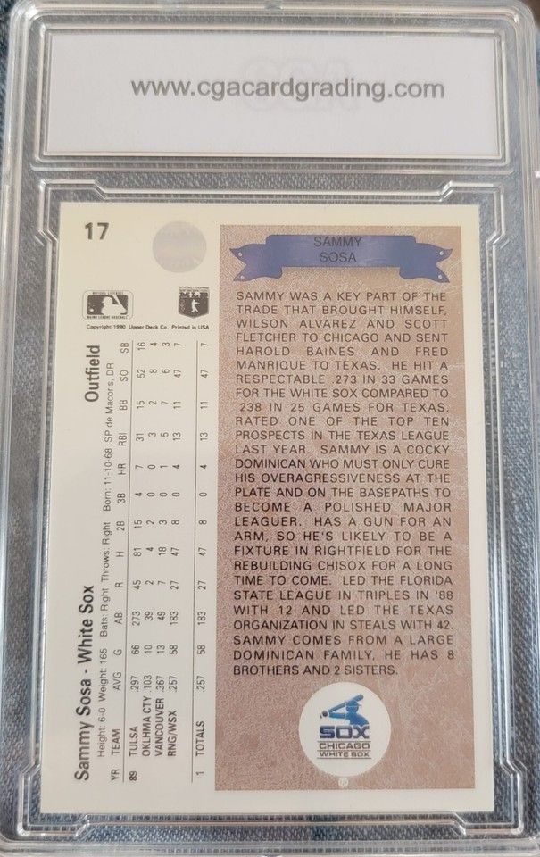 1990 Upper Deck 17 Sammy Sosa (RC)ERROR (Wrong Birthdate) eBay