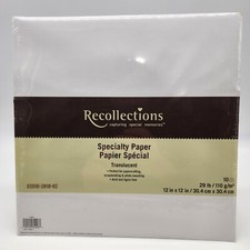 Recollections 12x12 Translucent Specialty Paper 10 Sheets Crafts Scrapbook NOS