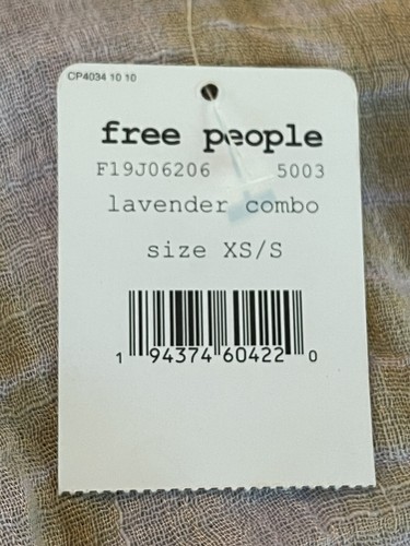 Free People Size XS/S FP One Sasha Tie Dye Kimono Lavender Combo Belted Top -New - Picture 10 of 14