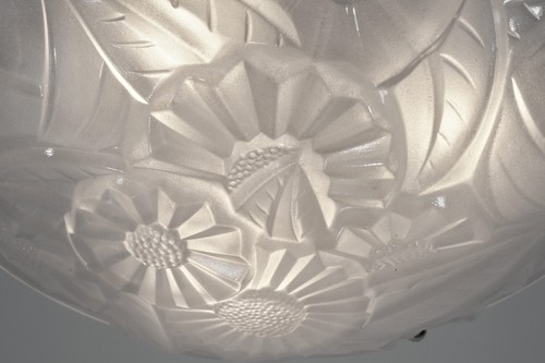 DEGUE : FRENCH 1930 ART DECO CHANDELIER ... pendant lustre lamp lampe muller era - Picture 7 of 9
