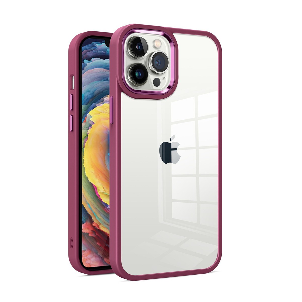 For Apple iPhone 15 Pro Slim Hybrid Transparent Acrylic Frame