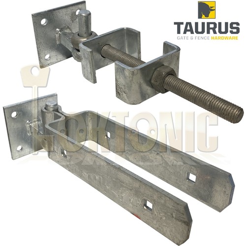 Galvanised 4pc Heavy Duty Adjustable Field Gate Hinge Set With Hook On Plates - Picture 3 of 7