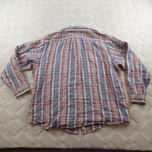 Brooks Brothers Leinenhemd Herren Extra Large Knopfleiste Langarm kariert formell - Bild 9 von 10
