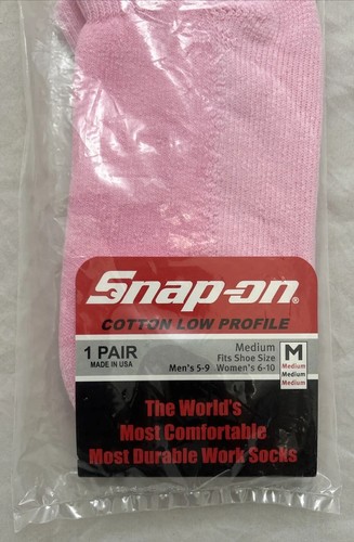 Snap-on Tools rosa flache Arbeitssocken Größe M hergestellt in den USA neu mit Etikett Herren 5-9 Damen 6-10 - Bild 2 von 6