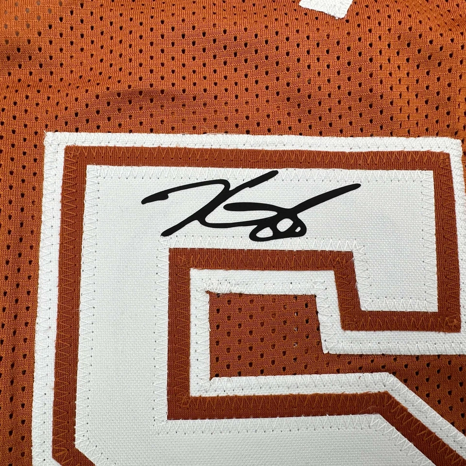 Camiseta deportiva facsímil autografiada Kevin Durant Texas naranja reimpresión talla XL para hombre Foto 2 de 4