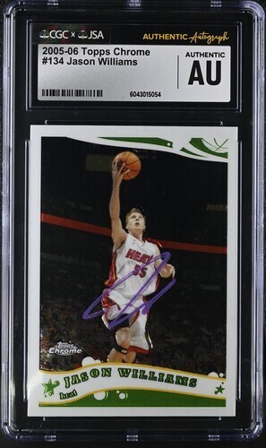 Jason Williams Auto CGC JSA 2005-06 Topps Chrome White Chocolate Heat #134 - Picture 1 of 2