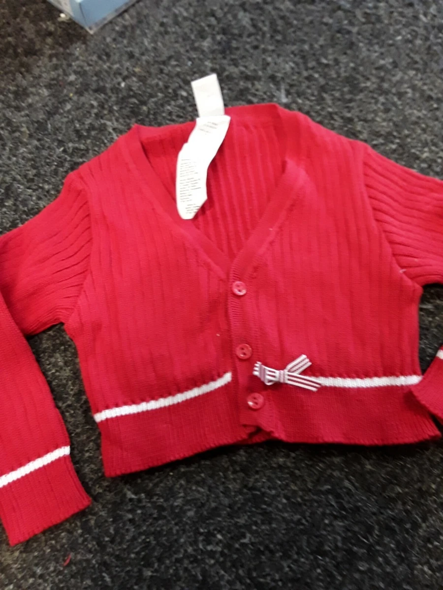 SALE NEW GIRANDOLA RED WITH WHITE TRIM GIRLS CARDIGAN SIZE 18