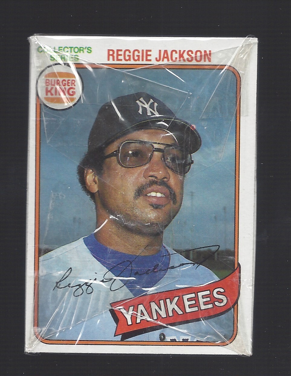 1980 TOPPS BURGER KING PITCH HIT RUN CELLO PACK WITH  REGGIE JACKSON SHOWING