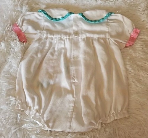 Vintage Mayfair Kids Girls Size 6/9M Ladybug Flower Bubble Romper - Picture 7 of 7