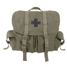 Rothco Compact Weekender Backpack – Vintage Cross Canvas Daypack Bag