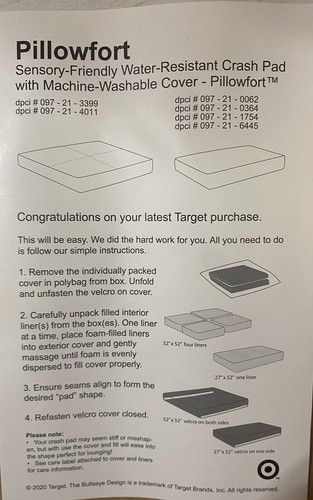NWT Pillowfort Sensory Friendly Crash Pad XL Navy Blue 52” X 52” X 8” (4 Square) - Picture 6 of 8
