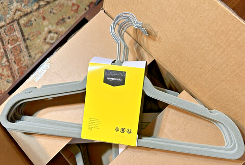 Slim, Velvet, Non-Slip Suit Clothes Hangers, Gray/Silver - Pack of 50 - Picture 5 of 7