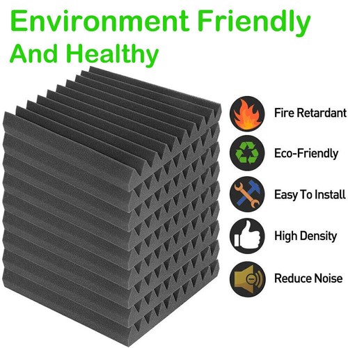 12-96 Pack Acoustic Panels High Density Sound Absorbing Studio Wall Foam Tiles - Picture 18 of 36