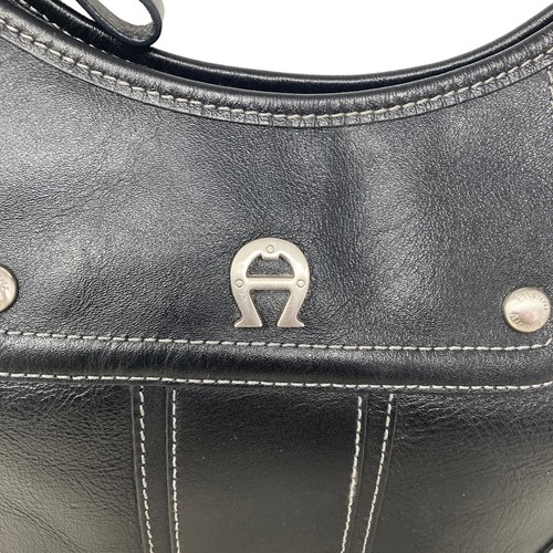 Vintage Etienne Aigner Shoulder Bag Purse Leather Black Tassels Logo - Picture 6 of 13