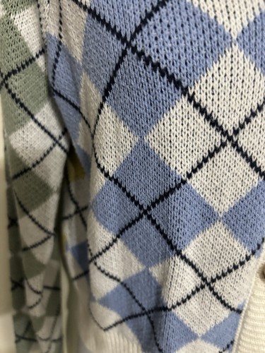 Girls Sz 14 freshman Cardigan Nordstrom Color Block Diamond Pattern Cropped - Picture 5 of 13