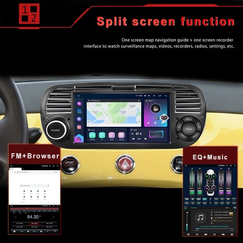 Android 14 Autoradio 7" per Fiat 500 2007-15 CARPLAY 2+64G GPS Navi WIFI RDS USB - Foto 5 di 20