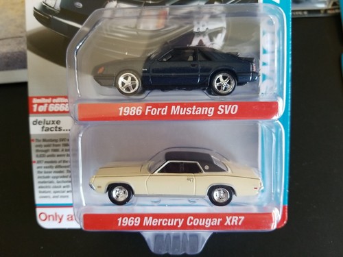 Auto World Target Exclusive 2 Pack Pony Power 1986 Mustang SVO 1969 Cougar XR7 - Picture 4 of 7