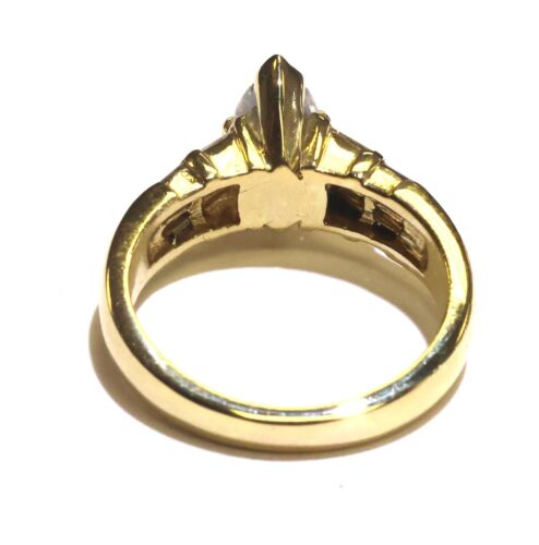 GIA 18K Yellow gold 1.24ct Marquise fancy diamond engagement ring 8.1g estate - Picture 5 of 11