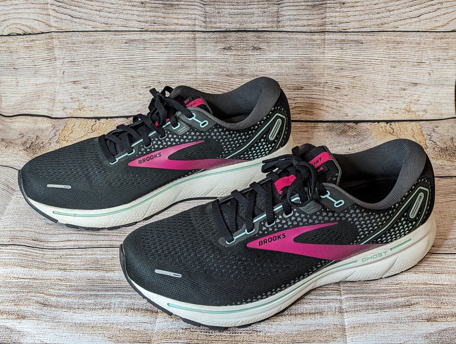 Brooks Ghost 14 Running Shoes Womens Size 12 Wide Sneakers Gym Training  Black | eBay