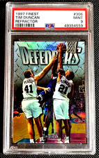 PSA 9 MINT 1997 TOPPS FINEST REFRACTOR TIM DUNCAN SP #D /1090 ROOKIE RC G2038