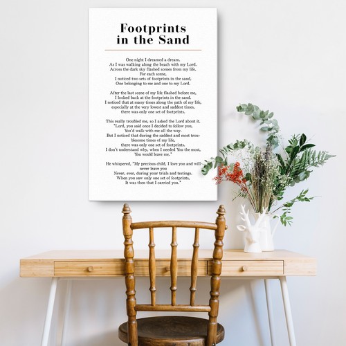 Footprints in the Sand Poem Wall Art Scripture Prayer Print Christian Decor-P887 - Picture 13 of 17