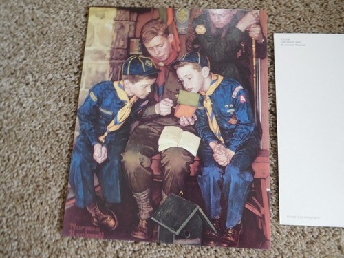CF SCOUT BSA NORMAN ROCKWELL "DER RICHTIGE WEG" ÜBERGROSSE POSTKARTE BRAUN BIGELOW!! - Bild 1 von 3