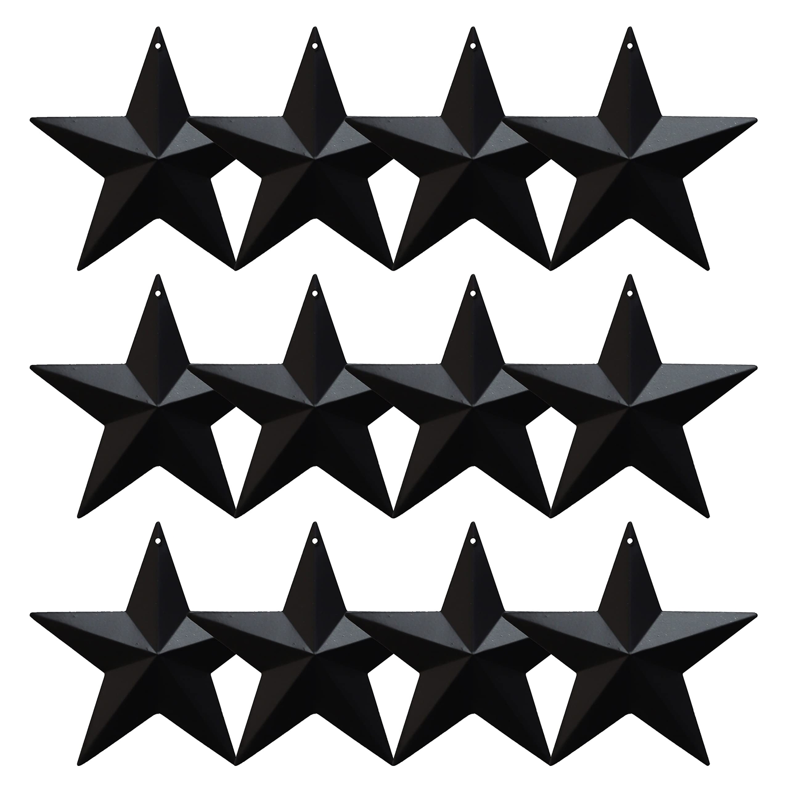 MGSYPHOME Metal Star Hanging Ornament, 3.8 Inch Black Barn Star for Home Deco...
