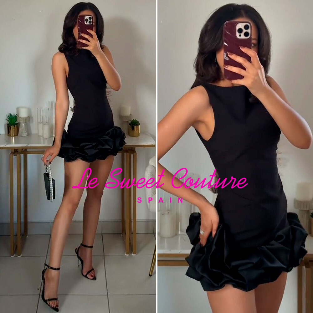 ZARA WOMAN NWT FW24 MATCHING VOLUMINOUS PLAYSUIT DRESS BLACK