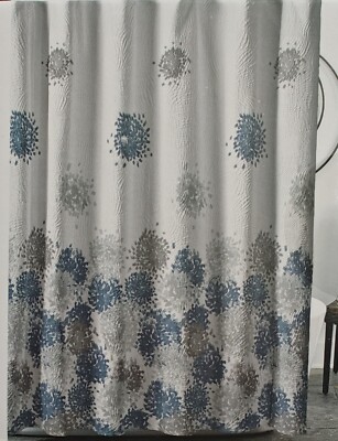 DKNY Fabric Shower Curtain Brushstroke Floral Microsculpt 72x72 White ...