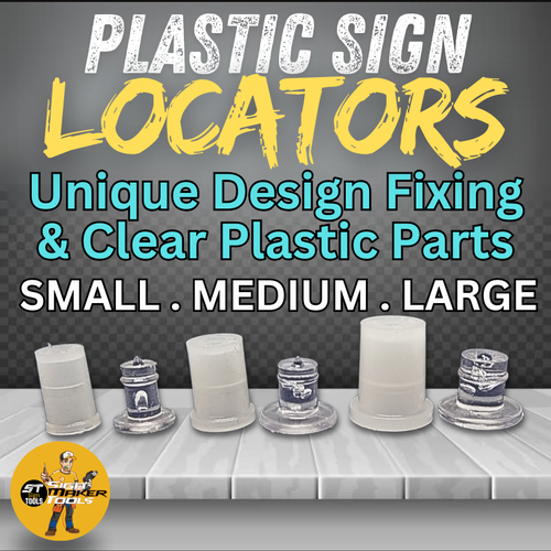 SIGN LOCATORS RAISED LETTERS MOUNTS STAND OFF LOCATORS SNAPFIX FLAT CUT SIGNAGE