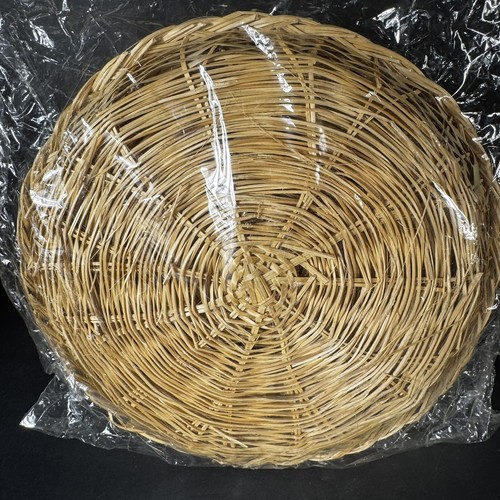 Vtg Wilco Boho Wicker Rattan Bamboo Paper Plate Holder Camping Picnic Party 4pc - Picture 5 of 7
